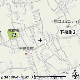愛媛県新居浜市下泉町周辺の地図