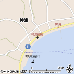 神浦桟橋周辺の地図