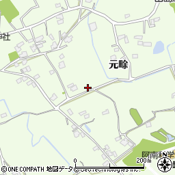 徳島県阿南市那賀川町上福井元畭周辺の地図