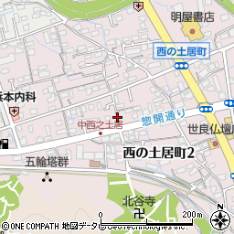 愛媛県新居浜市西の土居町周辺の地図