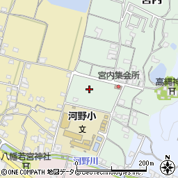 愛媛県松山市宮内周辺の地図