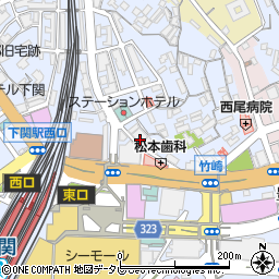 笑笑 下関東口駅前店周辺の地図