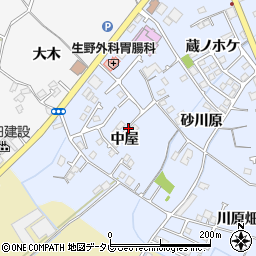 徳島県阿南市羽ノ浦町中庄（中屋）周辺の地図