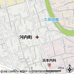 愛媛県新居浜市河内町周辺の地図