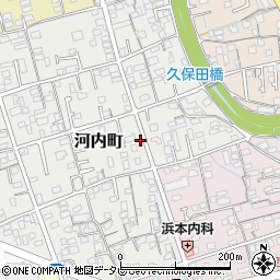 愛媛県新居浜市河内町周辺の地図