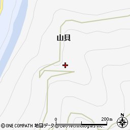 徳島県三好市池田町川崎山貝54-1周辺の地図