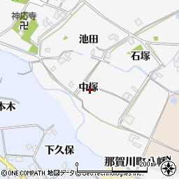 徳島県阿南市那賀川町八幡中塚周辺の地図