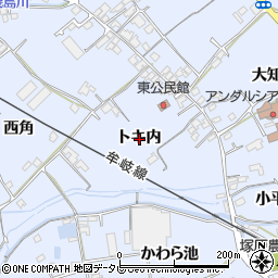 徳島県阿南市羽ノ浦町中庄トキ内周辺の地図