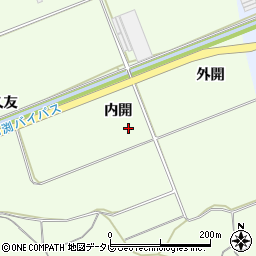 徳島県小松島市櫛渕町内開周辺の地図