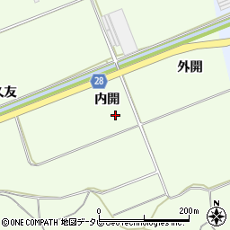 徳島県小松島市櫛渕町（内開）周辺の地図
