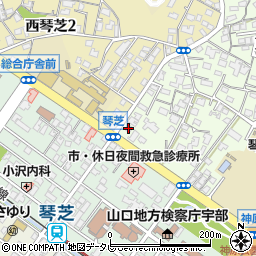 ドミノ・ピザ　宇部東琴芝店周辺の地図