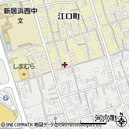 愛媛県新居浜市江口町16-21周辺の地図