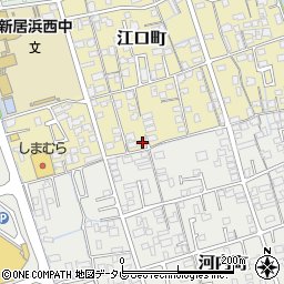 愛媛県新居浜市江口町16-20周辺の地図