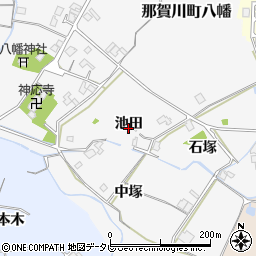徳島県阿南市那賀川町八幡（池田）周辺の地図
