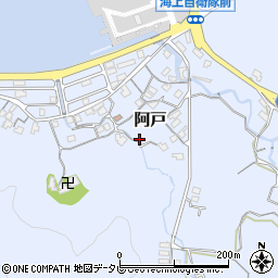 和歌山県日高郡由良町阿戸周辺の地図