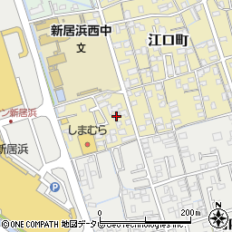愛媛県新居浜市江口町18-8周辺の地図