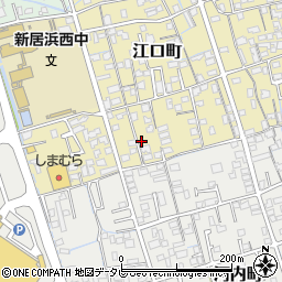 愛媛県新居浜市江口町16-27周辺の地図