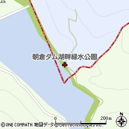 朝倉ダム湖畔緑水公園周辺の地図