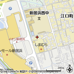 愛媛県新居浜市江口町18-45周辺の地図