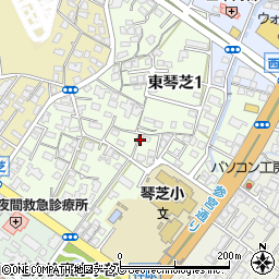 山口県宇部市東琴芝周辺の地図