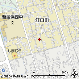 愛媛県新居浜市江口町16-37周辺の地図