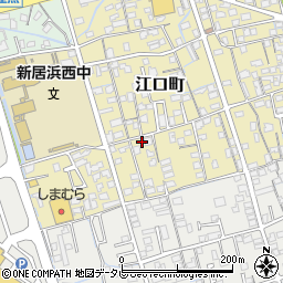愛媛県新居浜市江口町16-35周辺の地図