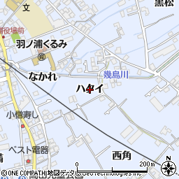 徳島県阿南市羽ノ浦町中庄（ハタイ）周辺の地図