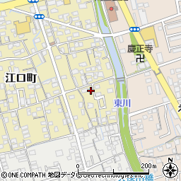 愛媛県新居浜市江口町13-34周辺の地図