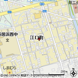 愛媛県新居浜市江口町周辺の地図