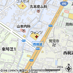 ウォンツ宇部琴芝薬局周辺の地図