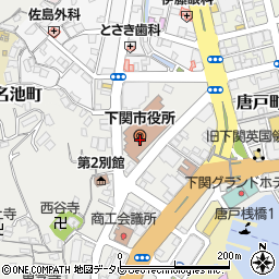 〒750-0000 山口県下関市（以下に掲載がない場合）の地図