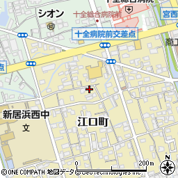 愛媛県新居浜市江口町6-36周辺の地図