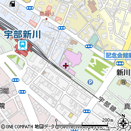 宇部市文化会館周辺の地図