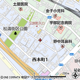 ひのこ亭宇部店周辺の地図