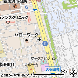 愛媛新聞　エリアサービス新居浜中央周辺の地図