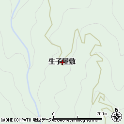 徳島県美馬市穴吹町古宮生子屋敷周辺の地図
