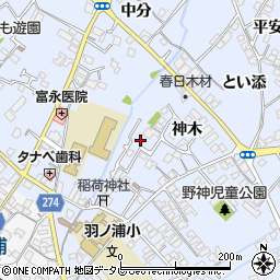 徳島県阿南市羽ノ浦町中庄神木40周辺の地図