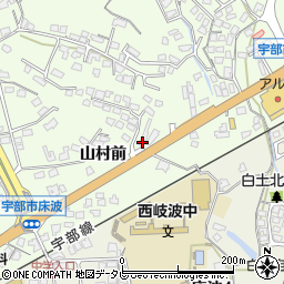 山口県宇部市西岐波山村前1881周辺の地図