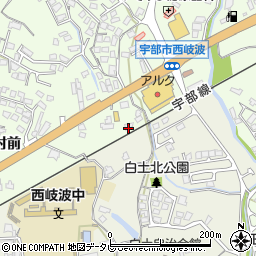 山口県宇部市西岐波山村前1888-13周辺の地図
