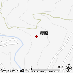 徳島県美馬市木屋平樫原周辺の地図