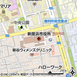 新居浜市役所　経済部観光物産課周辺の地図