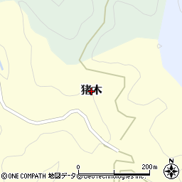 愛媛県松山市猪木周辺の地図