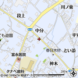 徳島県阿南市羽ノ浦町中庄中分周辺の地図