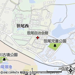 笹尾自治会館周辺の地図