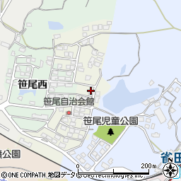 山口県山陽小野田市笹尾東周辺の地図