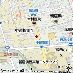 西日本三菱新居浜店周辺の地図