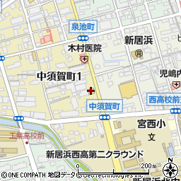 西日本三菱新居浜店周辺の地図