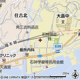 山口県柳井市神代中石神周辺の地図