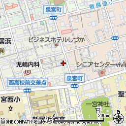 新居浜泉宮郵便局周辺の地図