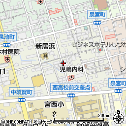 愛媛県新居浜市泉宮町周辺の地図